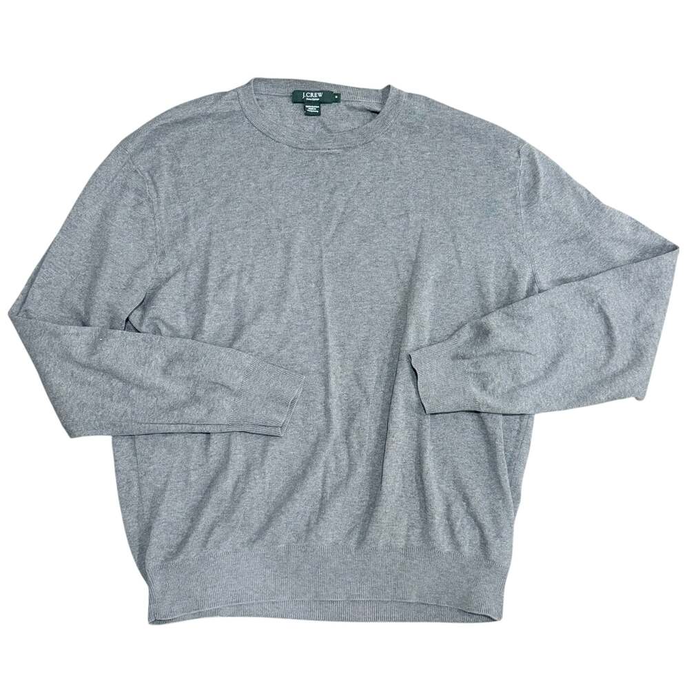 J.Crew Men's Medium Gray Pima Cotton Crewneck Pullover Sweater